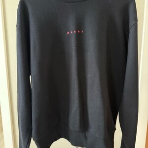 Marni Black Crewneck with Red Logo